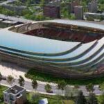 Ostrava’s new football shrine, designed to honor Baník and Kozub supporters, redefines the city’s skyline with its futuristic architecture.