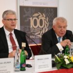 Czech business leaders Miroslav Jelinek and Miloslav Ludvik participate in a formal event, highlighting the country's entrepreneurial elite and economic influence.