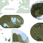 Fictional geopolitical maps from 'Gallery of Nations: Northernized 3' showcase imagined global powers like the Second British Empire and the Order of the Silicon Hunt, offering a speculative view of world politics.