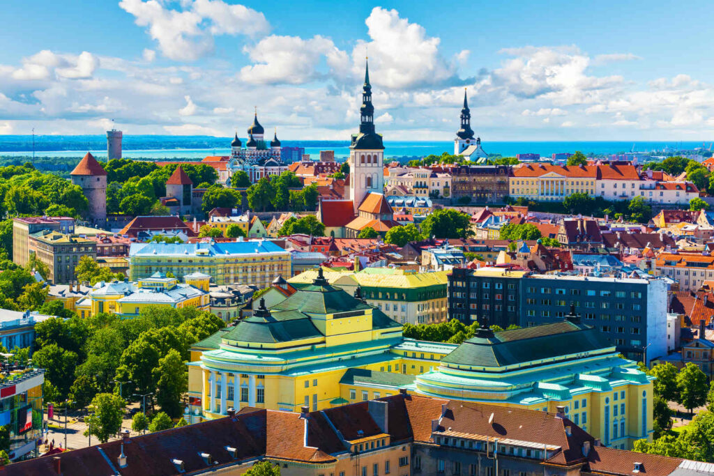 The picturesque city of Tallinn, Estonia, where the psychological toll of the war is beginning to manifest as rising anxiety and disinformation among its citizens.