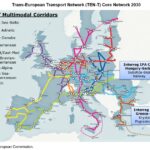 The TEN-T map highlights key cross-border infrastructure corridors, including those linking the Western Balkans to the Baltic states, to strengthen economic integration in Europe.