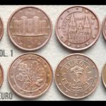 A curated collection of euro coins from across Europe, highlighting national identities and the currency's evolution, relevant to the debate over its adoption in Central Europe.